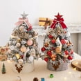 thumbnail image 4 of Árbol de Navidad de 45 cm, pequeño árbol de Navidad flocado para el hogar, juego de regalo de Navidad DIY, decoración, 4 of 5