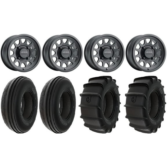 Method 414 15" Wheels Bk  38mm/ 25mm 32" Sand Tires Can-Am Maverick X3 / Honda Pioneer 1000 / Talon