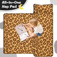 thumbnail image 4 of Brown and Beige Leopard Print Teens Toddler Nap Mat with Pillow, Sleeping Mat Bag for Preschool Daycare 50"x20", 4 of 6