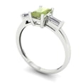 thumbnail image 2 of 0.8 ctw 3 Stone Anniversary Ring for Women | Emerald Cut Natural Peridot | Hyperallergenic Solid 18K White Gold, 2 of 5