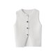 thumbnail image 4 of Chaleco elegante de cuello redondo para mujer, Top corto sin mangas con botonadura única, moda urbana, 2024, 4 of 5