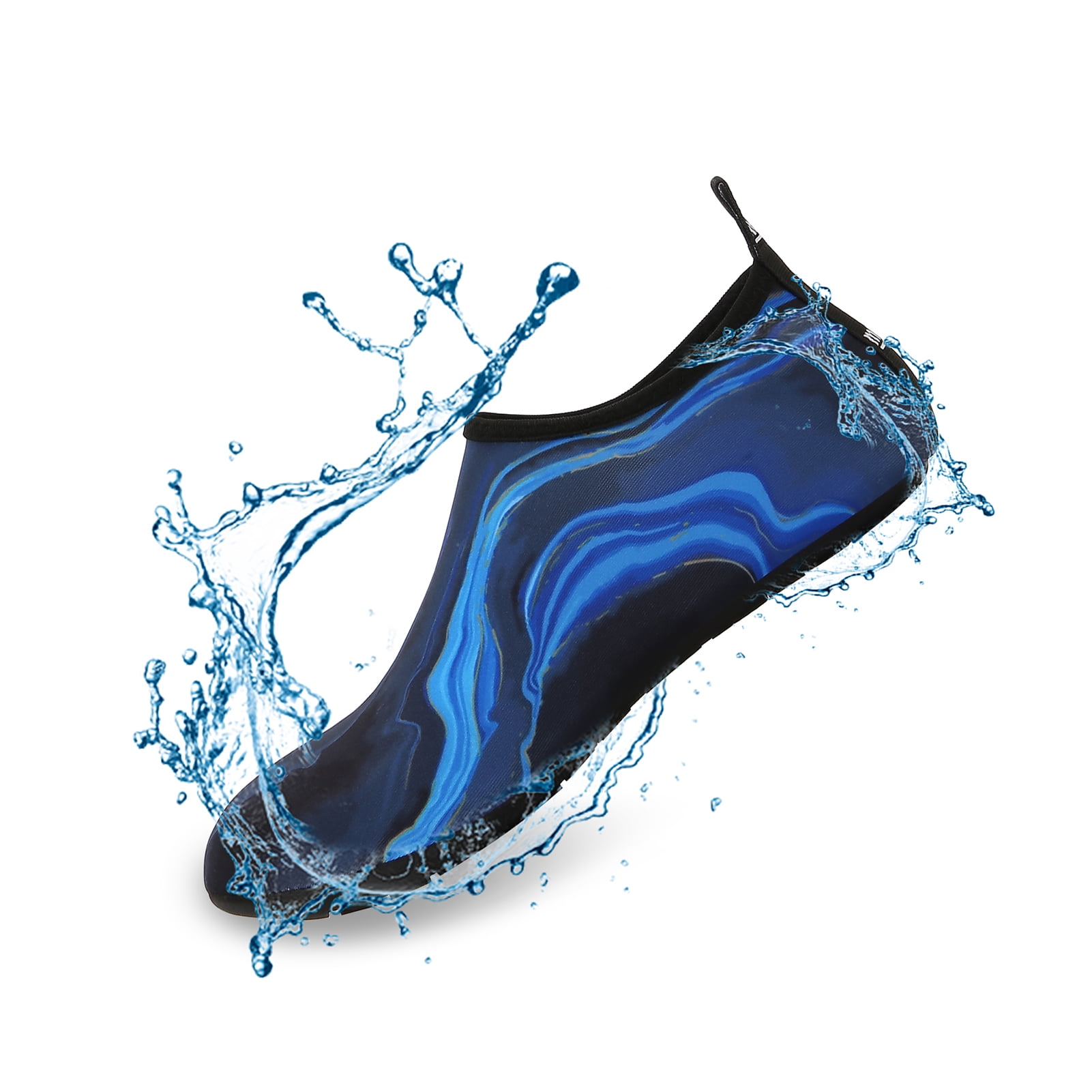 Men and Women a Slip On Barefoot Quick-Dry Beach Aqua Yoga Water Shoes (Water Smudge/Blue, 11-12 Women/9.5-10 Men)