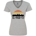 thumbnail image 3 of Inktastic El Paso Texas Skyline Retro Women's V-Neck T-Shirt, 3 of 5
