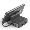 thumbnail image 1 of Tholdsy Estación de acoplamiento de concentrador tipo C 8 en 1 USB 8 puertos 4K 3840x2160P Cargador de teléfono Adaptador de video Soporte Juegos de teclado y mouse para computadora, 1 of 6