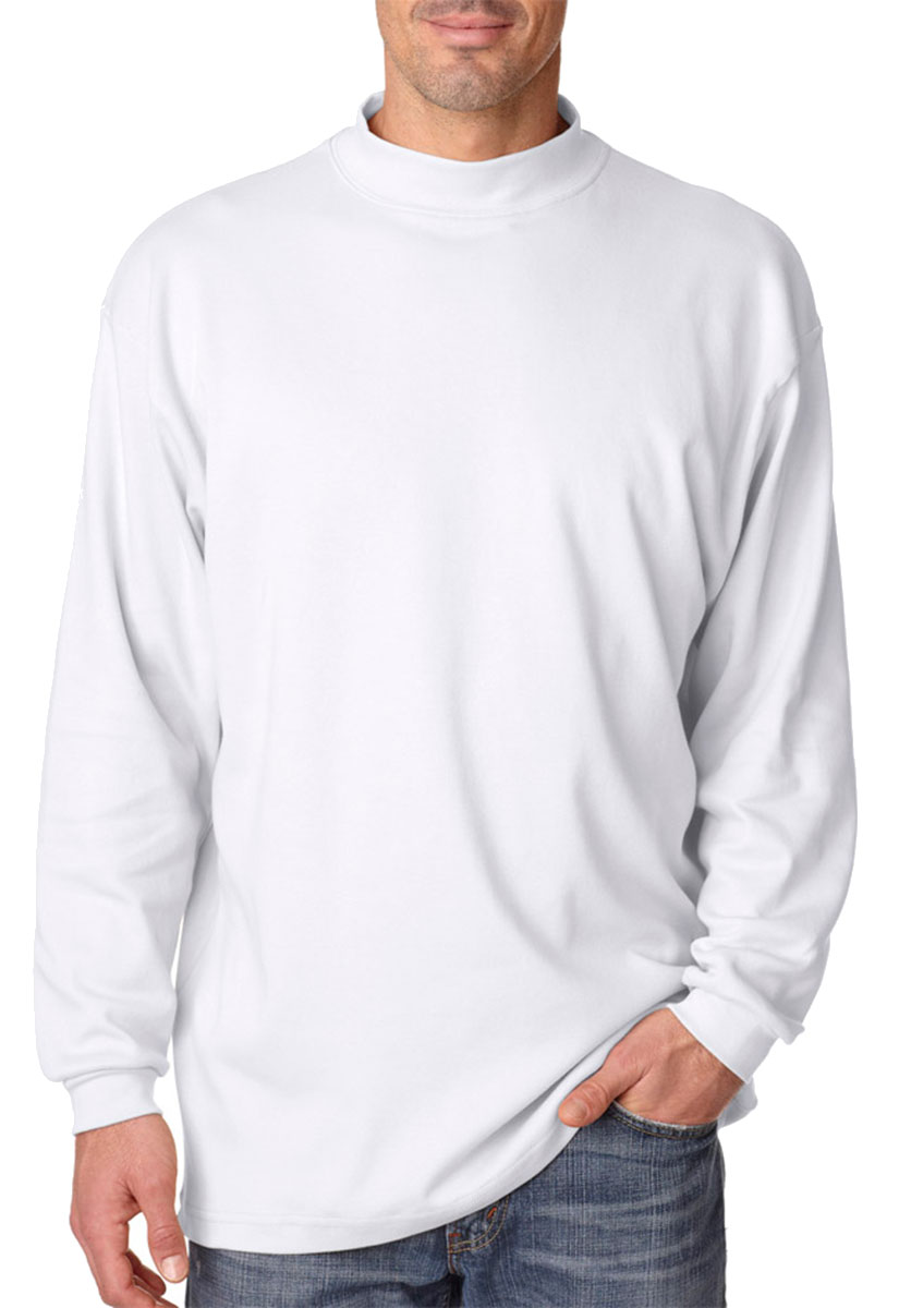 UltraClub Adult Egyptian Interlock Long-Sleeve Mock Turtleneck - Walmart.com