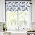 thumbnail image 5 of Purple Blue Valances for Windows Hydrangea Floral Fruit Eucalyptus Leaves Country Rod Pocket Curtain Valance Window Treatment Short Curtains for Kitchen Living Room, 60"x18", 5 of 5