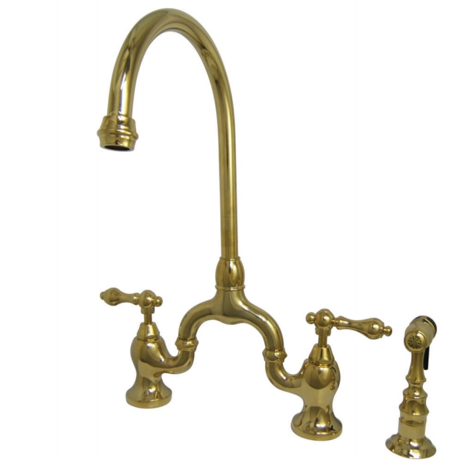 Kingston Brass KS7792ALBS English Country Kitchen Bridge Faucet with