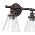 thumbnail image 5 of Globe Electric Vintage Industrial 2-Light Oil Rubbed Bronze Vanity Light with Clear Glass Shades, 5 of 8