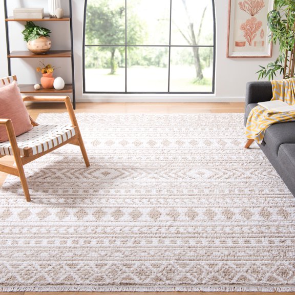 SAFAVIEH Augustine Clayton Geometric Area Rug, Ivory/Beige, 5' x 7'7"