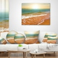 thumbnail image 3 of Designart Clear Waters in Early Morning Beach - Seashore Throw Pillow - 18x18, 3 of 4