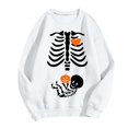 thumbnail image 4 of KHONTS Women's Skeleton Halloween Maternity Sweatshirts Crewneck Pullover Tops Pregnancy Announcement Tee Tops White XL, 4 of 5