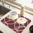 thumbnail image 2 of Yayeee Dish Drying Mat for Kitchen Counter 18" x 24" Microfiber Super Absorbent Coffee Decorative Pad, Red Circles, 2 of 9
