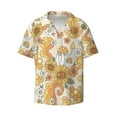 thumbnail image 5 of Picia Groovy Hippie Flower Mushrooms Men's Linen Shirts Short Sleeve Cuban Beach Shirts Casual Shirts Button Down Shirt for Men Beach Summer Wedding Shirt-Large, 5 of 7