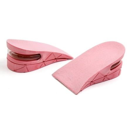 Pink Insoles - 1 Pair Pink Rubber Unisex 2 Layers Increase Height Shoes Heel Air Cushion Insole