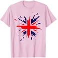 thumbnail image 5 of WREESH Women's Round Neck Uk Flag Print T-Shirt Short Sleeve Fashion Blouse Pink, 5 of 5