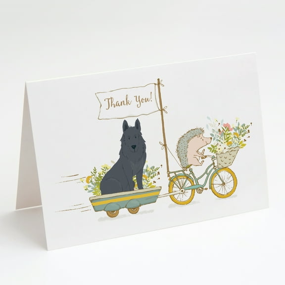 German Shepherd Black Greeting Cards and Envelopes Pack of 8