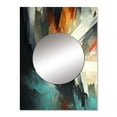 thumbnail image 2 of Designart "Vibrant Mix of Orange and Blue IX" Minimalism Mirror Wall Decor - Modern Orange Abstract Mirror Wall Art For Bathroom - 32" x 24" Inch, 2 of 5