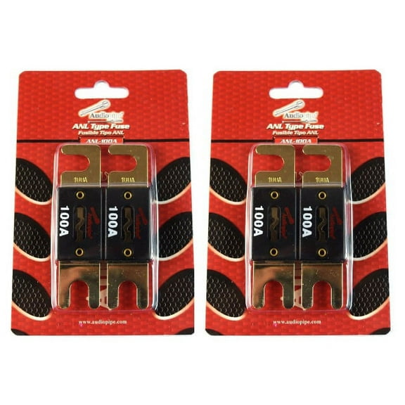 100 Amp ANL Fuses Gold Plated AudioPipe Blister 4 Pack Fuses Car Audio Stereo