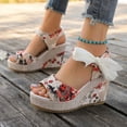 thumbnail image 5 of Women's Espadrille Wedge Sandals – Open Toe Ankle Strap Platform 4 Inchs High Heels Summer Dress Shoes, 5 of 8