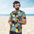 thumbnail image 4 of Wukai Sunflowers Print Men's Short-Sleeved Mesh T-Shirt,Quick-Dry Short Sleeve Workout T-Shirt-, 4 of 8