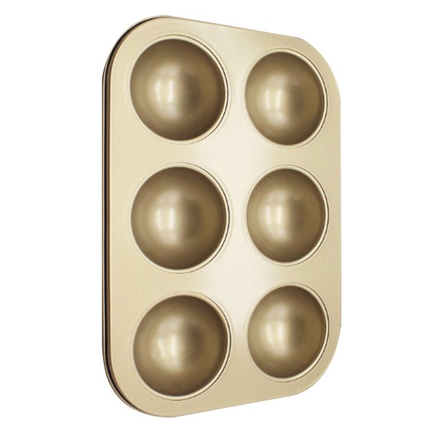 Toystoory Molde para magdalenas de 6 cavidades, bandeja para magdalenas, molde para magdalenas y Chocolate, molde para magdalenas, molde para Herramientas y accesorios para hornear oro Toystoory HA002382-01