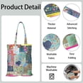 thumbnail image 2 of Sac Fourre-Tout en Toile Rayé Hippie – Sac de Courses Rétro Esthétique Réutilisable, 2 of 4