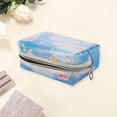 thumbnail image 3 of Unique Bargains 1 Pc Women Portable Heart Sequin Makeup Bag for Travel Vacation Wedding PU Blue, 3 of 3