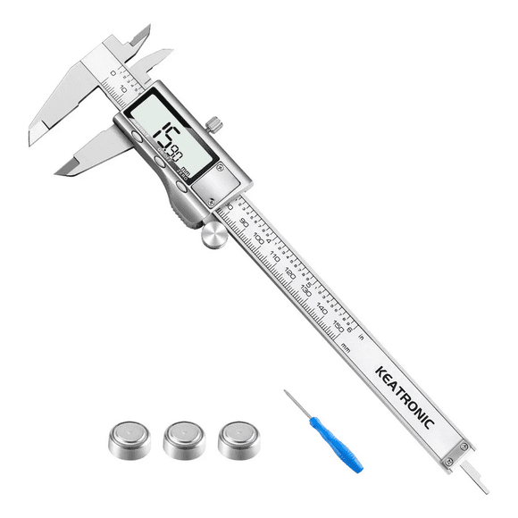 Calibrador Digital Uso Industrial Todo Metal 0.01mm Blanco