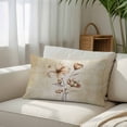 thumbnail image 3 of Brown Ombre Daisy Throw Pillow Cover, Pillowcase Protectors with Zipper, Breathable Decorative Lumbar Pillow Case Cover, Farmhouse Vintage Floral Botanical Pillow Shams for Couch Sofa 12x20Inch, 3 of 8