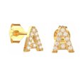 thumbnail image 1 of 1 par de pendientes con letras geométricas y diamantes de imitación, versátiles, joyas para mujer, 1 of 7