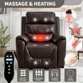thumbnail image 4 of Power Lift Recliner Chair with Massage and Lumbar Heating for Elderly, Faux Leather Reclining Chair with 180° Lying Flat and Side Pockets for Living Room, Dark Brown, 4 of 7