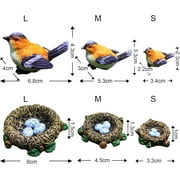 Mini Cute Bird Statue Landscape Ornament, Christmas Garden Decoration Bird/ Bird Nest Sculpture, Desktop Decoration Resin Table Top Car Ornamental Statue