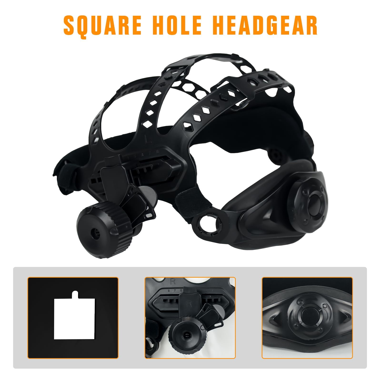 TRQWH Replacement Headgear for Welding Helmet - Square Hole Welding Hood Headgear Comfortable & Flexible Welding Helmet Headgear Welding Helmet Accessories