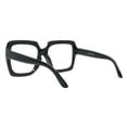 thumbnail image 3 of SUPER Oversized XL Big Wide Square Frame Clear Lens Glasses UV 400 Shiny Black, 3 of 4
