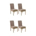 thumbnail image 4 of Youkk 2pcs/set Dirt-proof Velvet Chair Covers - Exquisite Craft Elastic Belt Machine Washable Dining Room Khaki 2 pcs 2Set, 4 of 6