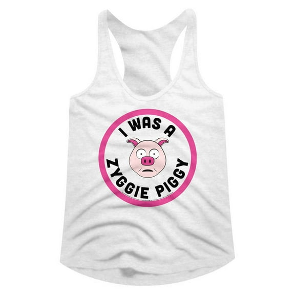 Bill and Ted Zyggie Piggy White Women's Racerback Tank Top