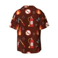 thumbnail image 2 of Vsdgher Fire Extinguisher Print Men's Wrinkle Free Untucked Cuban Shirt Business Casual Button Down Shirts Short Sleeve Shirt, 2 of 7