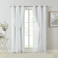 thumbnail image 3 of Pinewave Blackout Curtain with Sheer Overlay Mix and Match Double Layer,Grommet Top,37"Wx63"L,White,2 Panels, 3 of 7