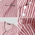 thumbnail image 6 of INCERUN Men's Fashion Short Sleeve Striped Bathrobe V Neck Sleepwear Night Gowns, 6 of 10