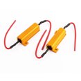 thumbnail image 1 of Coche Camión 50mm x 26mm Aluminio Rápido Intermitente Resistencia de Carga 50W 8RJ 8 Ohm para Conexión de Flash Luz LED de Señal de Giro Bombilla de Matrícula Blink 2 Piezas 4 Clips 12V CC, 1 of 1