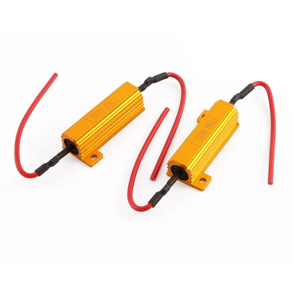 Unique Bargains 2PCS 50W 8 Ohm Load Resistor Fix LED Bulb Fast Flash Turn Signal Blink Blinker