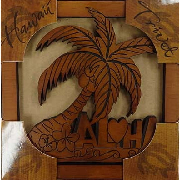 Souvenir Trivet Palme Tree Wood Trivet