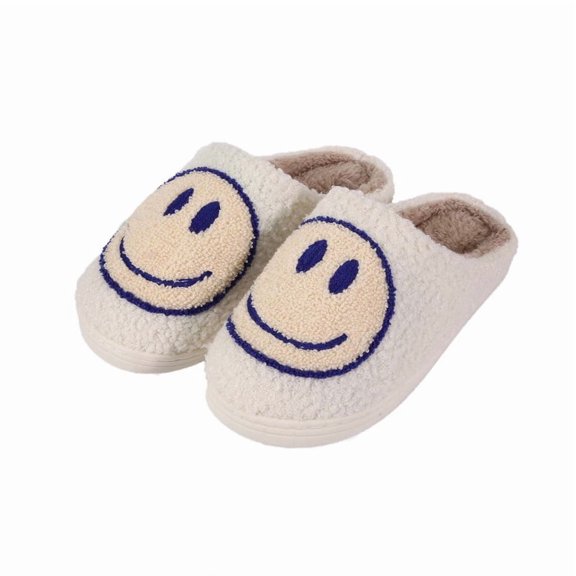 Cute Kids Slippers for Girls Boys Soft Winter Warm Slip-on Toddler Slippers Memory Foam Fuzzy Happy Face House Shoes Little/Big Kid