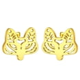 thumbnail image 4 of Fox Face With Floral Filigree Cut Out Shaped Allergy Free Stud Earrings, 4 of 4