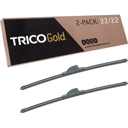 TRICO Gold 2 Pack All Weather Automotive Replacement Wiper Blades 22 and 22 Inch (18-2222)