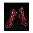 thumbnail image 4 of Harsuny Mens Leather Dress Boots Side Zipper Ankle Booties Wine Red 5.5, 4 of 5