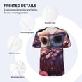 thumbnail image 3 of Rateoe Cute Flower Owl Pattern Men’s Baseball Short Sleeve Polo Shirt, Midweight Men's Shirt Golf Shirt Polo Shirts Quick Dry Short-Large, 3 of 7