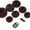 A-Brown, variant on Donut Hair Bun Maker Set - 7 Rings (1 Extra-Large, 2 Large, 2 Medium, 2 Small), 5 Elastic Bands, 20 Hair Pins