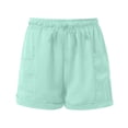 thumbnail image 4 of MEZZALL Women Casual Solid Color Elastic Waist Pocket Athletic Shorts Comfortable Breathable Workout Running Yoga Shorts Fashionable Summer Daily Bottoms, 4 of 6
