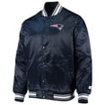 thumbnail image 2 of Men's Starter Navy New England Patriots Locker Room Satin Varsity Full-Snap Jacket, 2 of 4